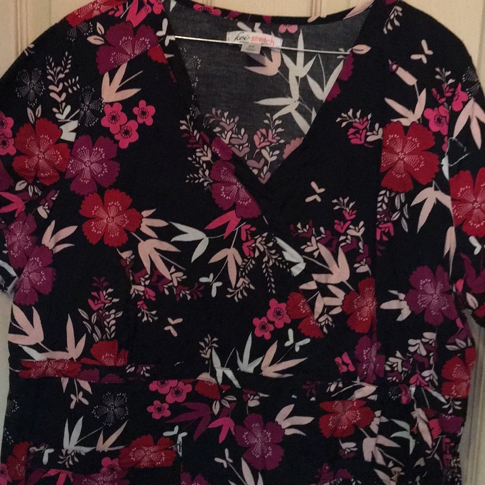 Chinese blossom style baby doll scrub top